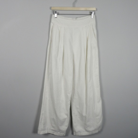 Abercrombie & Fitch Pants - Abercrombie & Fitch Womens Wide Leg Linen Blend Pants White Size S Coastal